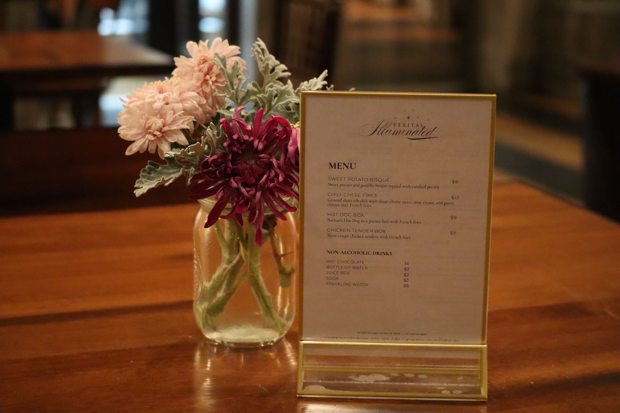 Veritas Illuminated Food Menu