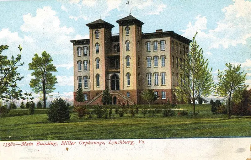 Above: When first established, the Miller Home was known as the Lynchburg Female Orphan Asylum. At that time the home could care for approximately 100 girls at once and it was located in a four story building on a working farm. The Asylum was located on Memorial Avenue where E. C. Glass High School and The Plaza are today. Photo courtesy of Lynchburg Museum System.