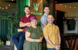 Top: Ken Arpino, Executive Director (L); Dustin Williams, Artistic Director (R); BOTTOM: Christine Yepsen, Creative Director (L); Jeremy Craft, Chief of Operations (R). Photo by Deborah Ware Photography ©Wolfbane Productions